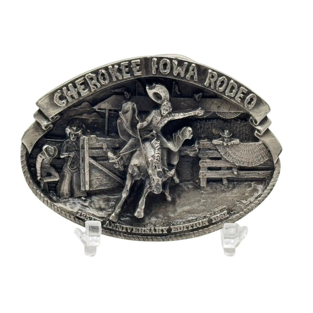 Bergamot Brass Works Cherokee Iowa Rodeo Limited Edition Belt Buckle